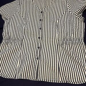 Striped Women's Top - Black and White